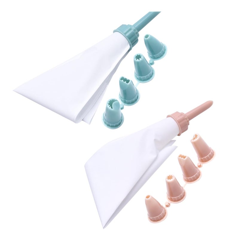 Reusable Icing Piping Bags Set of 2 Pastry Bags with Tips for Cake Decorating Random Color - Image 2