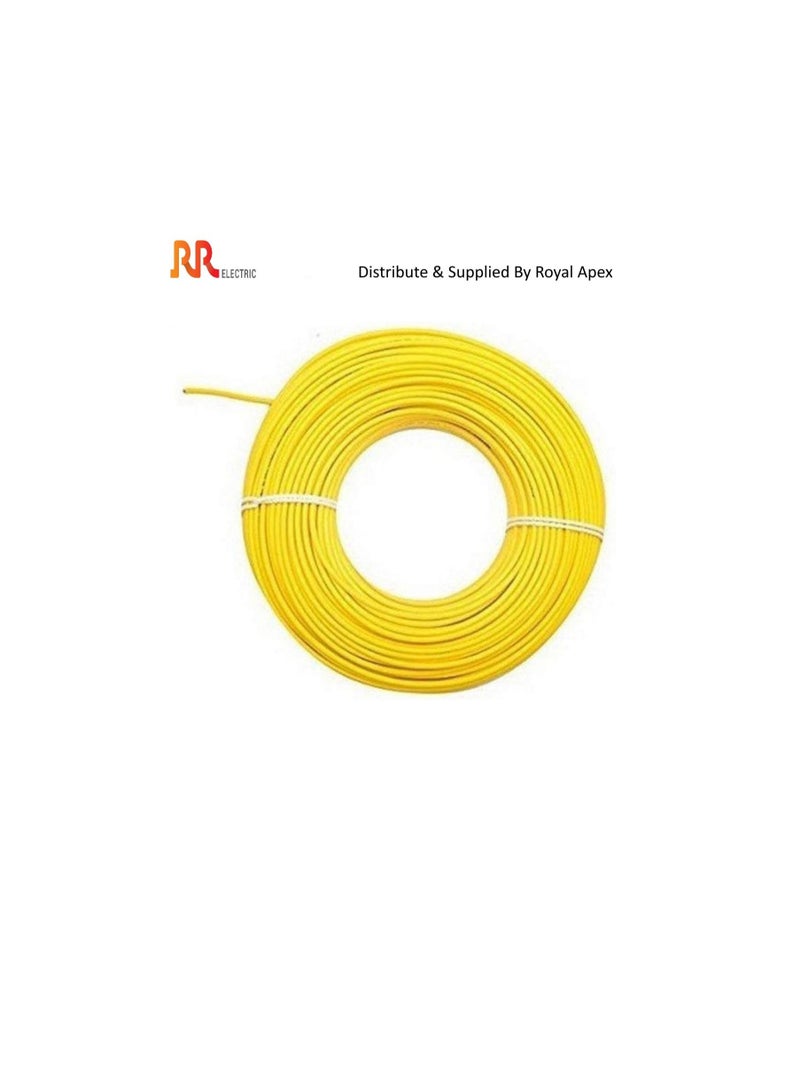 RR RR Multi Strand Pure Copper Single Core Flexible Cables | Trirated Electrolytic Conductor up to 105C Fire Resist Electric Panel Wire | BS6231 ISO9001 CE Compliant 100Y(90m) Roll (1mm, Yellow)  - Image 1