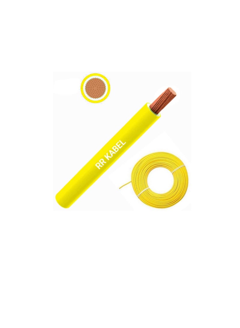 RR RR Multi Strand Pure Copper Single Core Flexible Cables | Trirated Electrolytic Conductor up to 105C Fire Resist Electric Panel Wire | BS6231 ISO9001 CE Compliant 100Y(90m) Roll (1mm, Yellow)  - Image 2