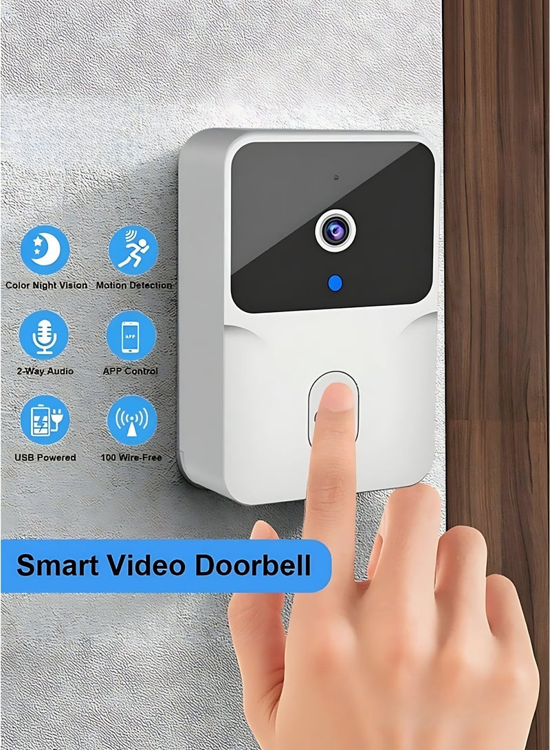 Wireless Video Doorbell Camera with HD Night Vision & 2-Way Audio, WiFi Smart Doorbell with App Remote Control, Easy Wireless Installation, Outdoor Home Security Camera for Villas & Apartments - Image 3