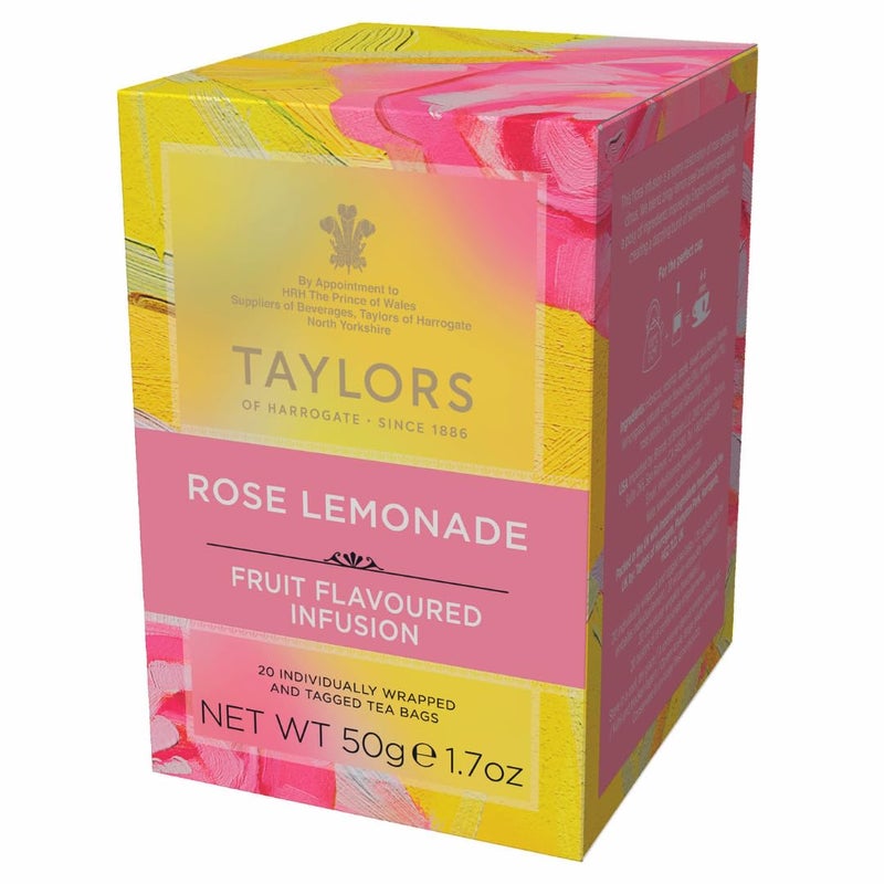 Taylors of Harrogate Rose Lemonade Infusion, 20 Teabags - Image 1
