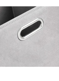 Excefore Collapsible Fabric Storage Cubes with Oval Grommets 6-Pack Light Grey  - Image 3