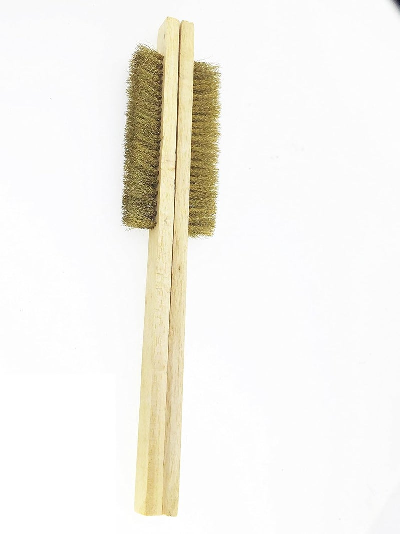 SWISSO 3 Row Soft Brass Bristol Brush Wooden Handle 95 Wire Brush Lot of 20 - Image 2