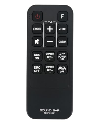 Vinabty AKB74815301 Replaced Remote fit for LG Soundbar Sound Bar S55A3-D LAS454B S45A1-D LAS453B SH3B SPH3B-W SH3K SJ4Y SPH4B-W LAS485B SPH4BW S45A1D S55A3D SPH3BW SJ7 SK4D LAS464B SK3D LAC553B LAS260B - Image 2
