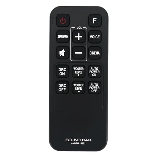 Vinabty AKB74815301 Replaced Remote fit for LG Soundbar Sound Bar S55A3-D LAS454B S45A1-D LAS453B SH3B SPH3B-W SH3K SJ4Y SPH4B-W LAS485B SPH4BW S45A1D S55A3D SPH3BW SJ7 SK4D LAS464B SK3D LAC553B LAS260B - Image 1