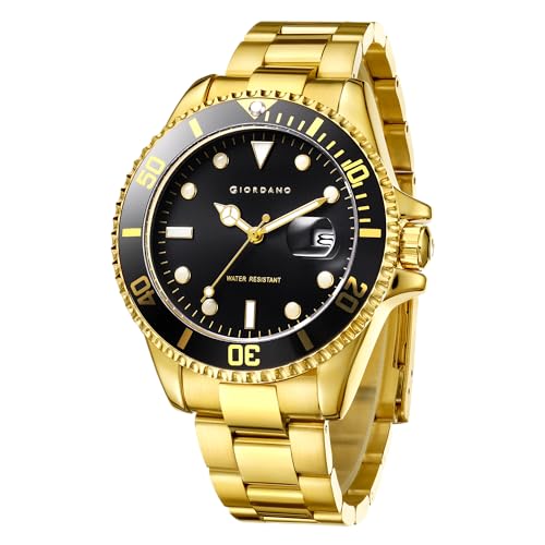 Giordano Premium Analog Watch for Men with Rotating Bezel, Stainless Steel Strap and Date Display - Image 1
