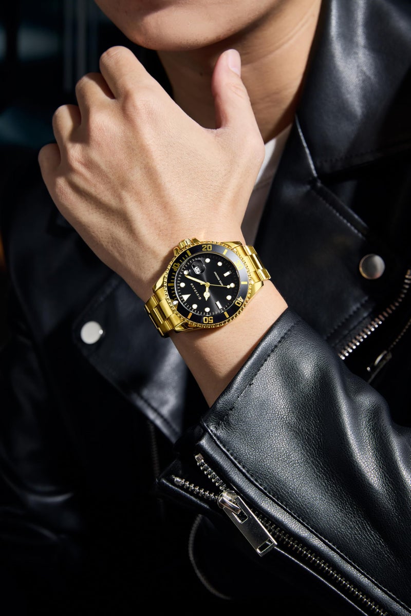 Giordano Premium Analog Watch for Men with Rotating Bezel, Stainless Steel Strap and Date Display - Image 2