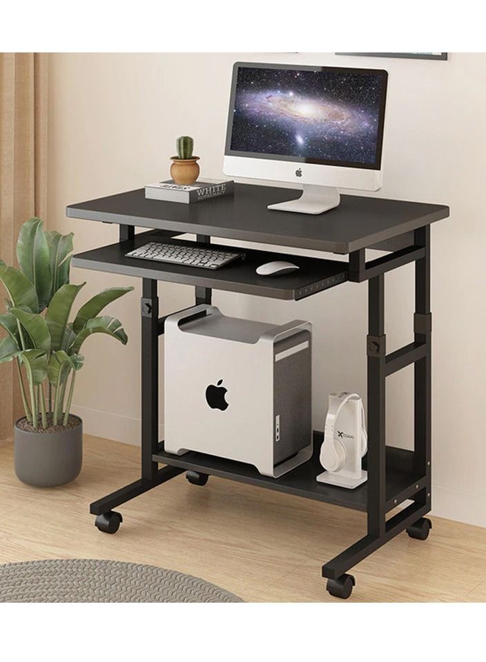 طاولة مكتب قابلة للتعديل مع عجلات طاولة لاب توب متحركة طاولة فوق السرير ارتفاع صينية مكتب منزلي كمبيوتر للسرير أو الأريكة الجانبية - Image 1