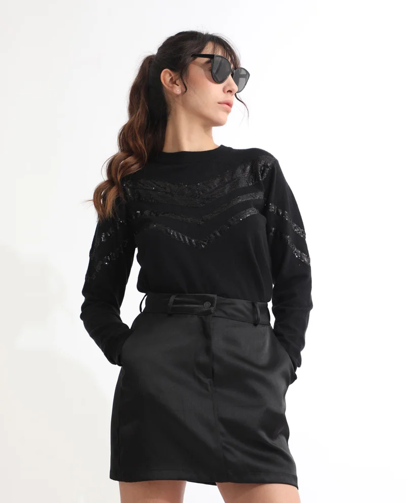 Rareism Women's Casual Mini Fitted Skirt