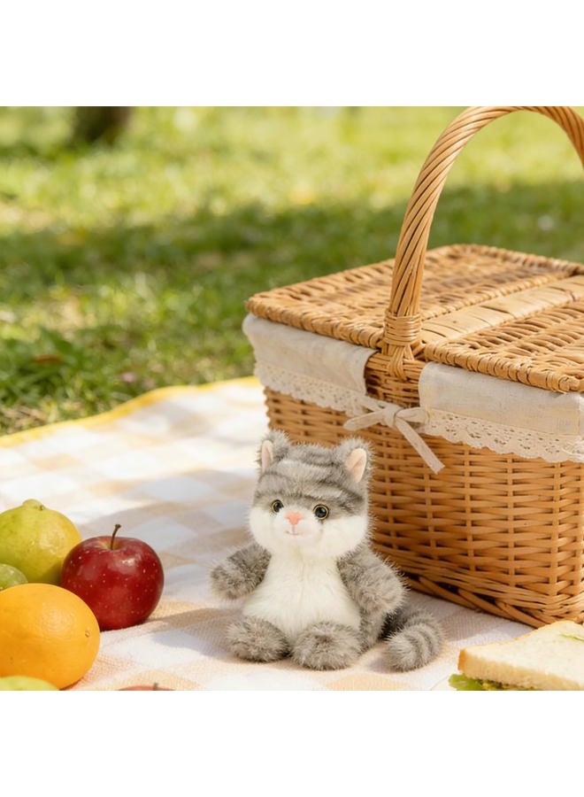 PEACH CAT Cat Stuffed Animal 5.9" Cute Kitten Plushies Small Plush Toys Gifts for Kids Grey - Image 5