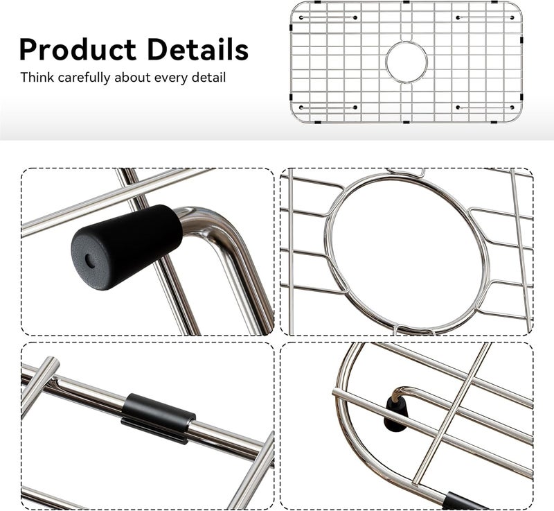 SettleDown Stainless Steel Sink Grid and Protectors for Bottom of Kitchen Sink,24" x 12" Sink Protector - Image 4