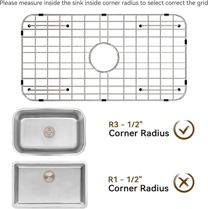 SettleDown Stainless Steel Sink Grid and Protectors for Bottom of Kitchen Sink,24" x 12" Sink Protector - Image 3