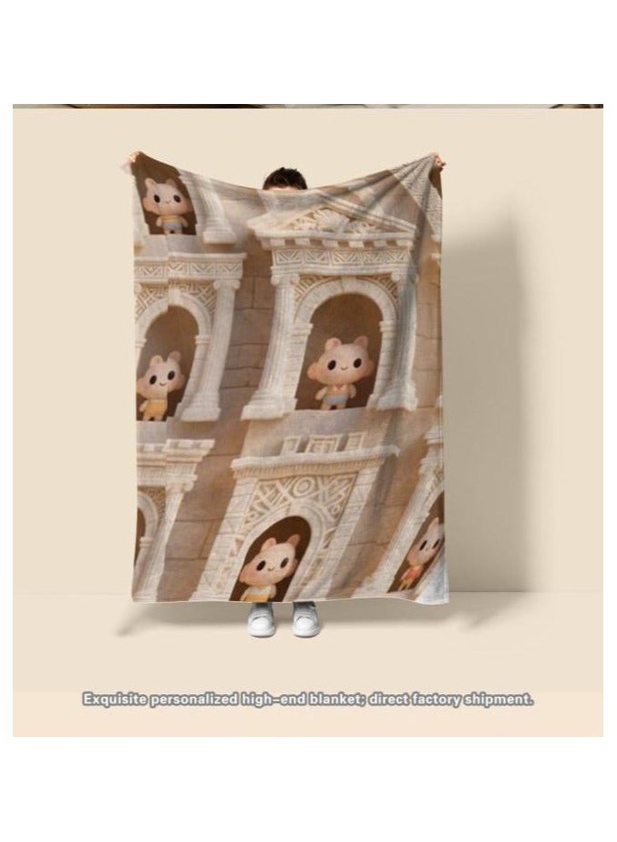 عام بطانية رقيقة من الفانيلا الكرتونية للأطفال أو الطلاب (دافئة ومريحة ومناسبة للنوم والألعاب) 100 سم * 150 سم - 956 - Image 3