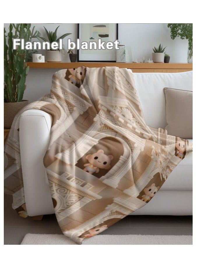 عام بطانية رقيقة من الفانيلا الكرتونية للأطفال أو الطلاب (دافئة ومريحة ومناسبة للنوم والألعاب) 100 سم * 150 سم - 956 - Image 5