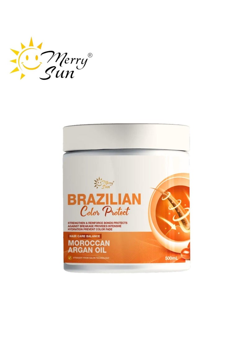 merry sun Brazilian Color Protect Moroccan Argan Oil Hair Care Balance Treatment 500ml - Image 1
