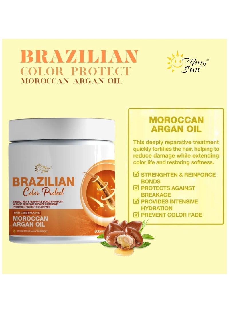 merry sun Brazilian Color Protect Moroccan Argan Oil Hair Care Balance Treatment 500ml - Image 3