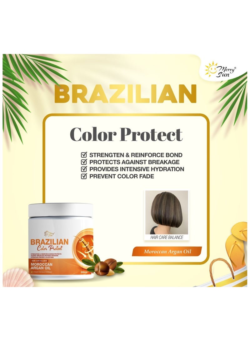 merry sun Brazilian Color Protect Moroccan Argan Oil Hair Care Balance Treatment 500ml - Image 4