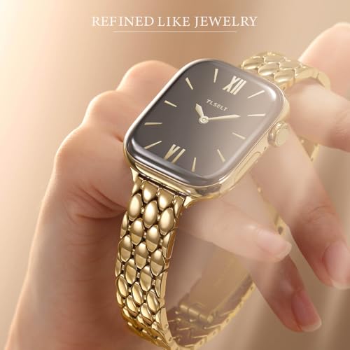 Tlselt Stainless Steel Designer Band Compatible with Apple Watch for Women 38/40/41/42/44/45/46/49mm, Dressy Fancy Metal Strap for iWatch Series 11 10 9 8 7 6 5 4 3 SE Ultra 3 2 1 - Image 3