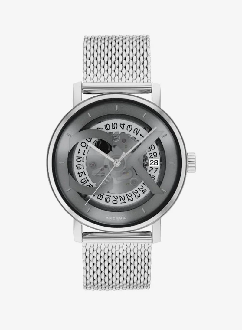 Unisex Automatic Watch, Grey Dial, Stainless Steel Strap