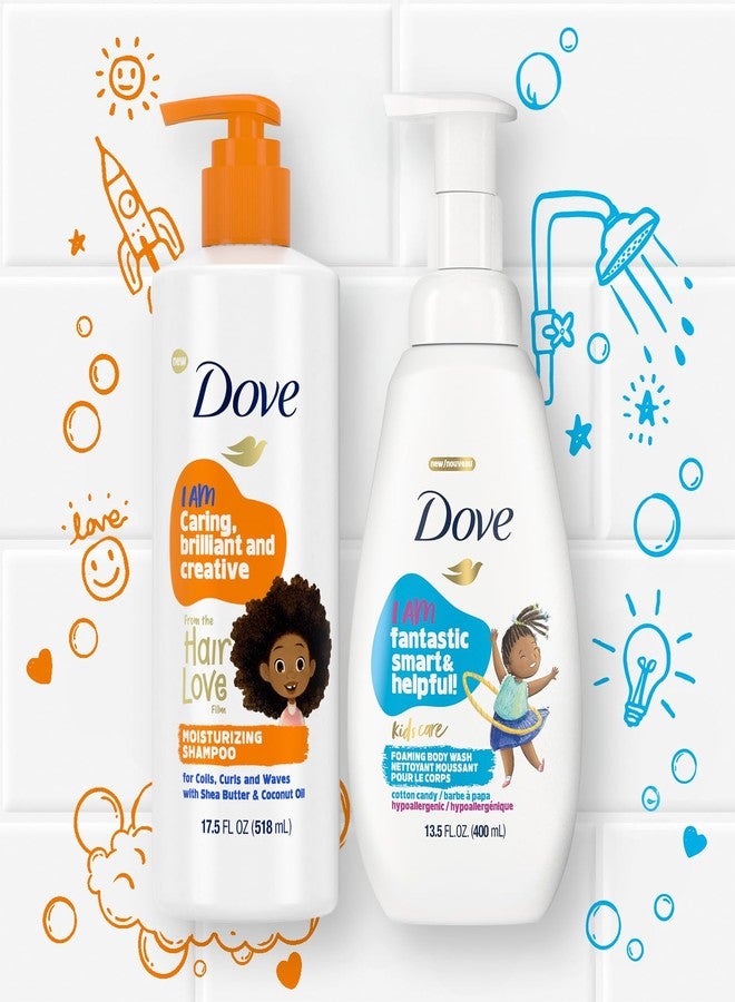 Dove دوف كيدز كير غسول الجسم 2-باك + حزمة شامبو مرطب - منظف رغوي بنكهة حلوى القطن وشامبو دوف بزبدة الشيا لشعر الأطفال المجعد (مجموعة من 3 قطع) - Image 3