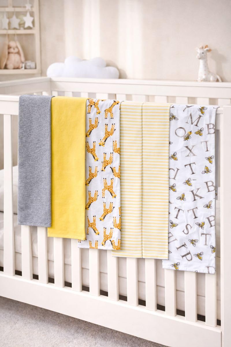 TuddyBuddy Baby Burp Cloth Towel Napkins for Baby Large 17x12 Inches, Fine Double Layer 100% Cotton (5 Pcs Burp Towels, Giraffe AOP) - Image 3