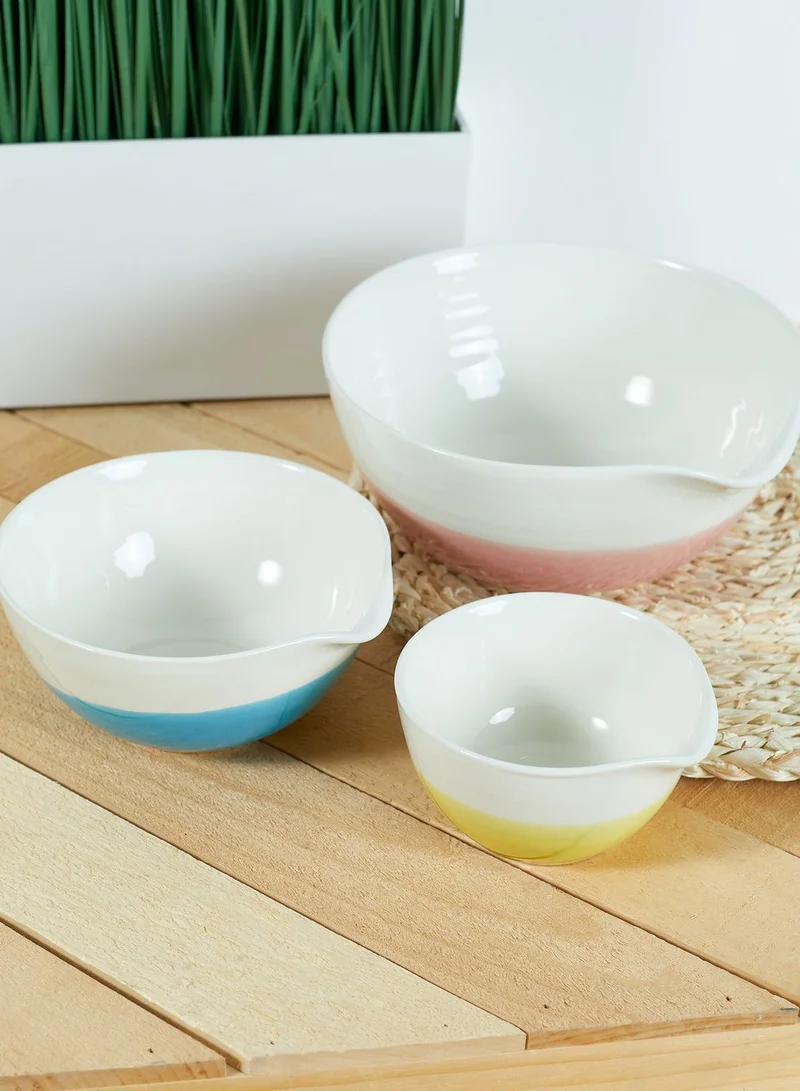 Fenella Smith London Set Of 3 Colour Dip Nested Bowl