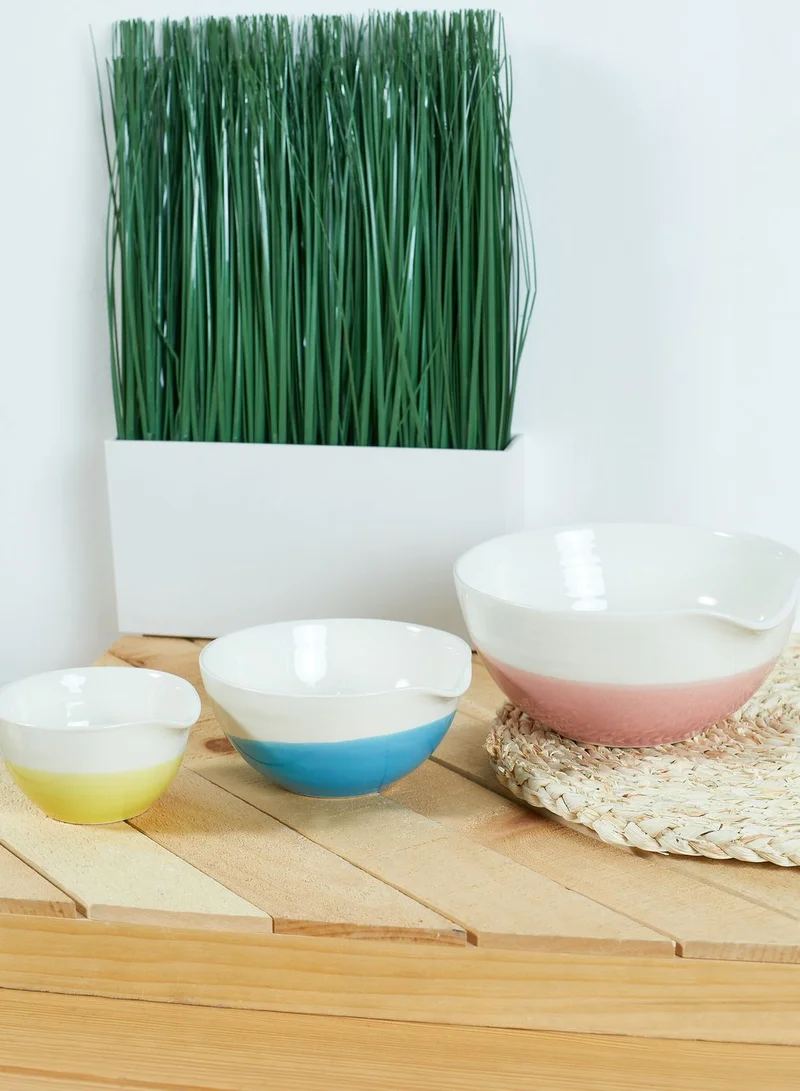 Fenella Smith London Set Of 3 Colour Dip Nested Bowl