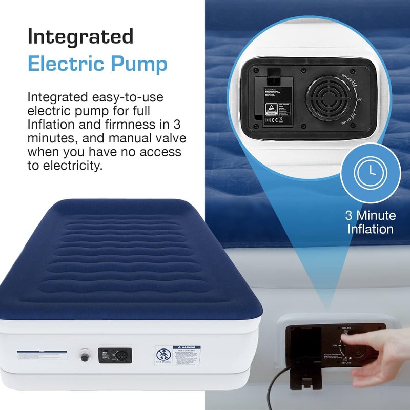 ACTIVE ERA Luxury Double Size Air Mattress - Elevated Inflatable Air Bed, Electric Built-in Pump, Raised Pillow & Structured I-Beam Technology - Image 4