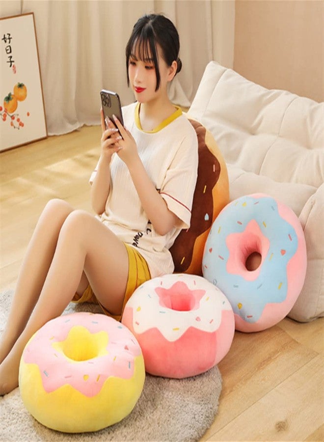 YUDONG Round Donut Pillow 16 Inches Soft Plush Funny Food Stuffed Decor Seat Pad Cushion for Couch Chair Floor Sofa (Blue Pink) - Image 5