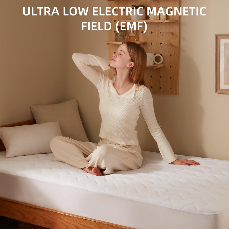 Bwarm Premium Multi-Zone Electric Heated Mattress Pad Twin XL Size, 39" x 80", 9 Heat Settings, 1-12 Hours Auto Off, Individual Body and Feet Settings, Removable Comfort Layer, Machine Washable - Image 4