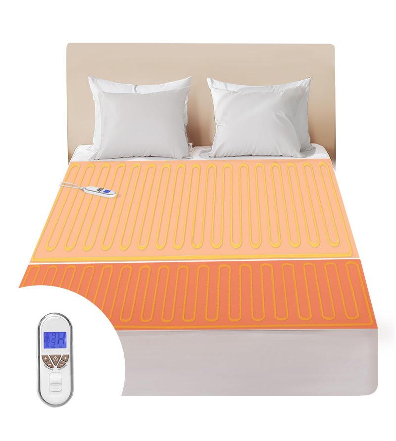 Bwarm Premium Multi-Zone Electric Heated Mattress Pad Twin XL Size, 39" x 80", 9 Heat Settings, 1-12 Hours Auto Off, Individual Body and Feet Settings, Removable Comfort Layer, Machine Washable - Image 1