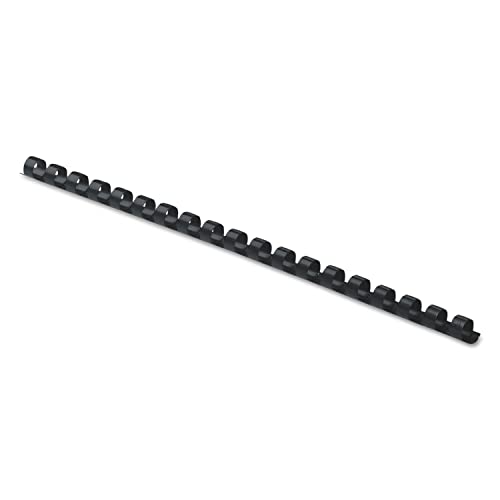 Fellowes Plastic Comb Binding Spines, 1/4 Inch Diameter, Black, 20 Sheets, 100 Pack (52366) - Image 1