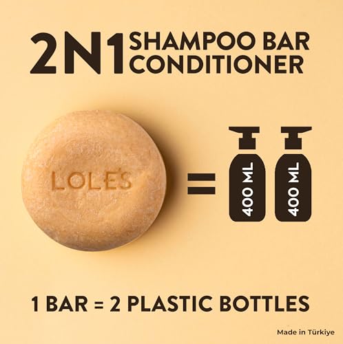 LOLE'S Shampoo Bar and Conditioner 2in1 with Jojoba Oil for Itchy Scalp & Dandruff, Moisturizes & Cleans Scalp, Travel Shampoo, Silicone Free, 3.5Oz - Image 5
