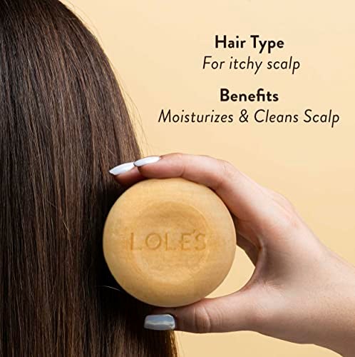 LOLE'S Shampoo Bar and Conditioner 2in1 with Jojoba Oil for Itchy Scalp & Dandruff, Moisturizes & Cleans Scalp, Travel Shampoo, Silicone Free, 3.5Oz - Image 3