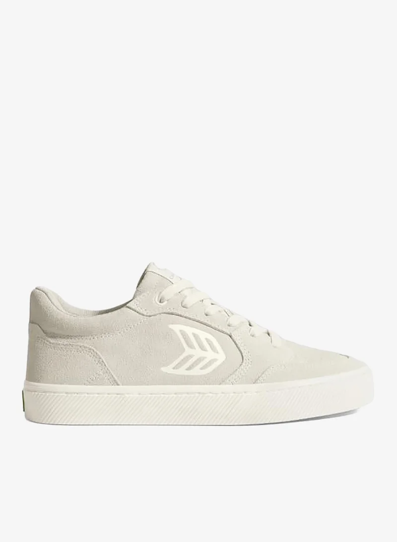 Cariuma VALLELY Vintage White Suede Ivory Logo Sneaker