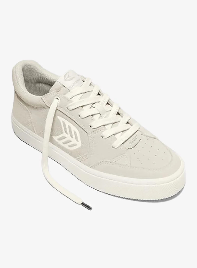 Cariuma VALLELY Vintage White Suede Ivory Logo Sneaker