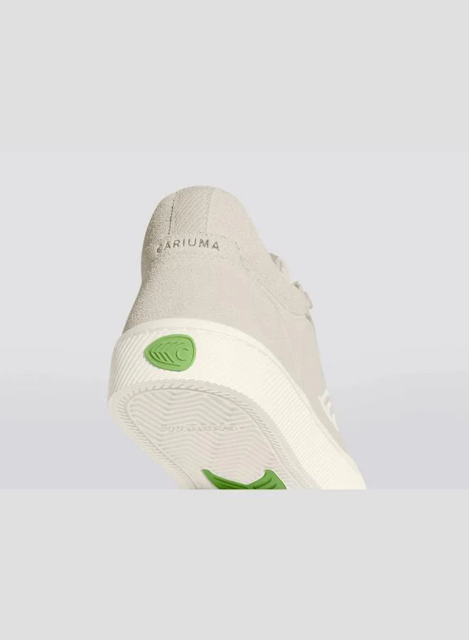 Cariuma VALLELY Vintage White Suede Ivory Logo Sneaker