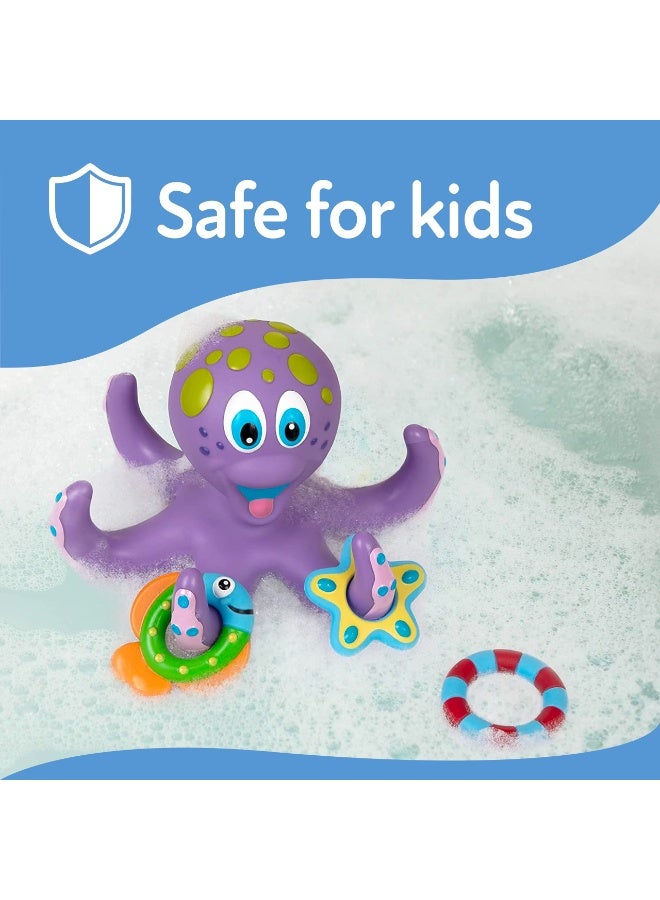 spa luxetique Octopus Ring Toss Bath Toy - 6-Piece Baby Sensory Water Play Set (Purple) | Soft Rubber, BPA-Free, Fine Motor Skills Training  - Image 5