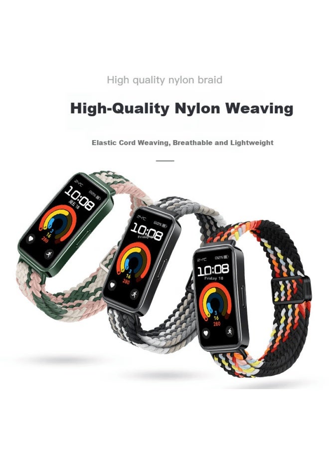 Watchbond Nylon Woven Magnetic Buckle Strap For Huawei Band 10/nfc, Smart Sports Wristband For Huawei Band 9/8, Men's Camouflage Wristband - Image 2