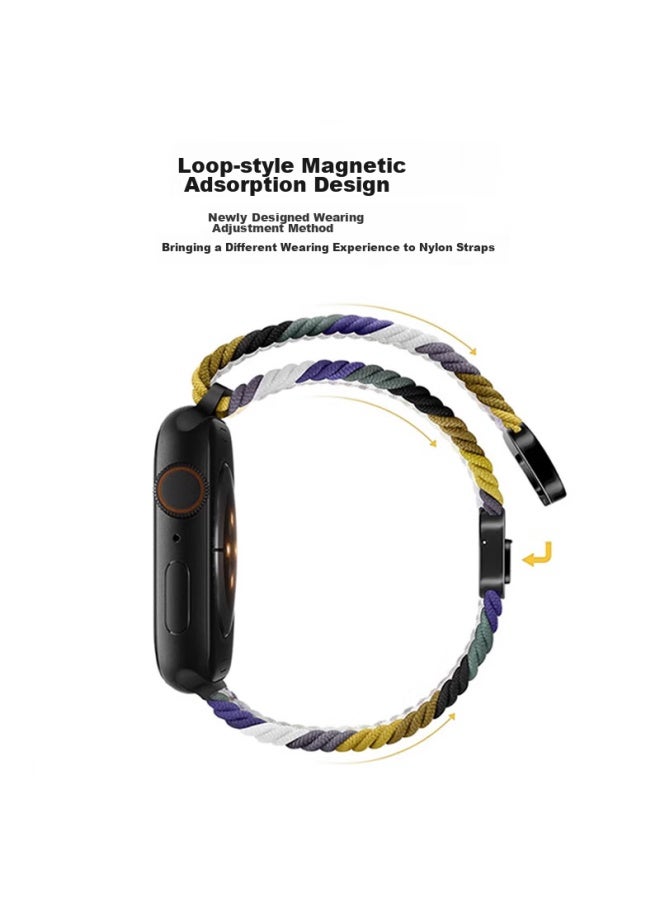 Mssm Compatible Apple Watch Band For Apple Iwatch S10/9/8/se/ultra2, Nylon Braided Loop Strap With Magnetic Clasp , 44/45/46/49mm - Image 5