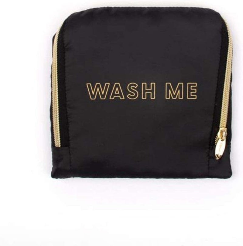MIAMICA Black and Gold inchesWash Meinches Travel Expandable Laundry Bag BlackGold - Image 1
