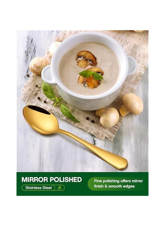 20 Piece Gold Silverware Set, Stainless Steel Flatware Set for 4 Food Grade Cutlery Utensil Set Include Knife Fork Spoon Mirror Polished Dishwasher Safe - Image 5