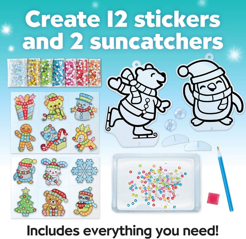 Creativity for Kids Big Gem Diamond Painting Kit: Holiday Stickers and Suncatchers, DIY Christmas Crafts for Kids - Image 2