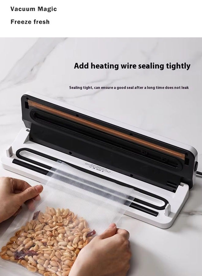 Vacuum Sealing Machine Food Vacuum Sealing Machine Automatic Air Sealing System For Food Storage Dry Wet Sealing Machine Compact Design 12.6 Inches Bring 10 Food Pattern Bags Black  - Image 3