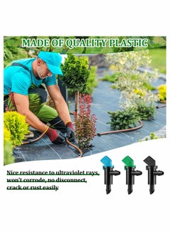 Excefore 60 Pieces Drip Emitter Garden Flag Irrigation Dripper in 3 Sizes, Trees and Shrubs, 1 GPH, 2 GPH, 4 GPH  - Image 4