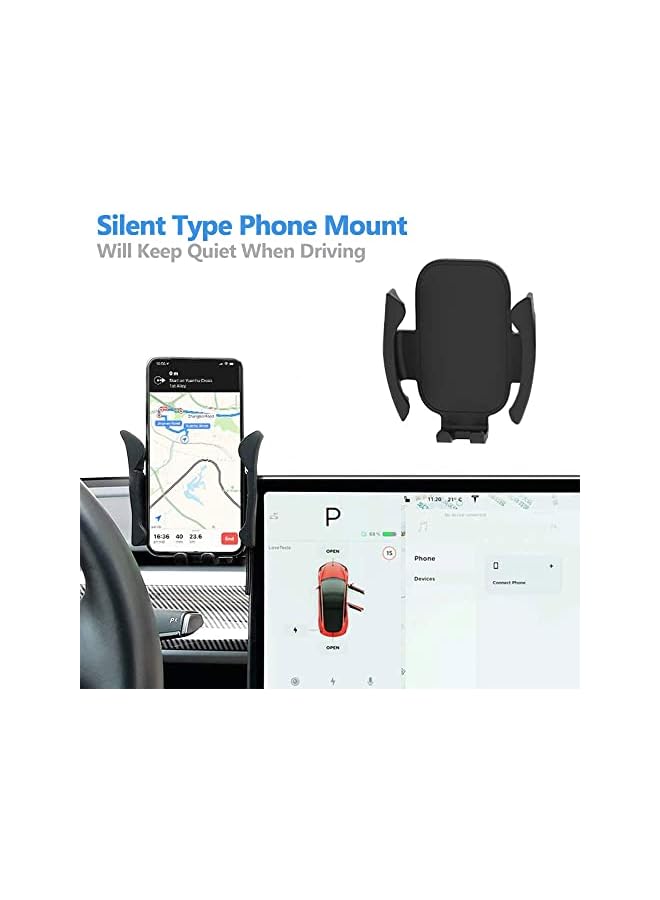 PROMASS Tesla Model Y Model 3 Phone Holder Cell Phone Mount Kits Accessories with Silicone Sunglasses Organizer for Tesla Model Y Model 3 2021 2020 2019 2018 2017  - Image 4