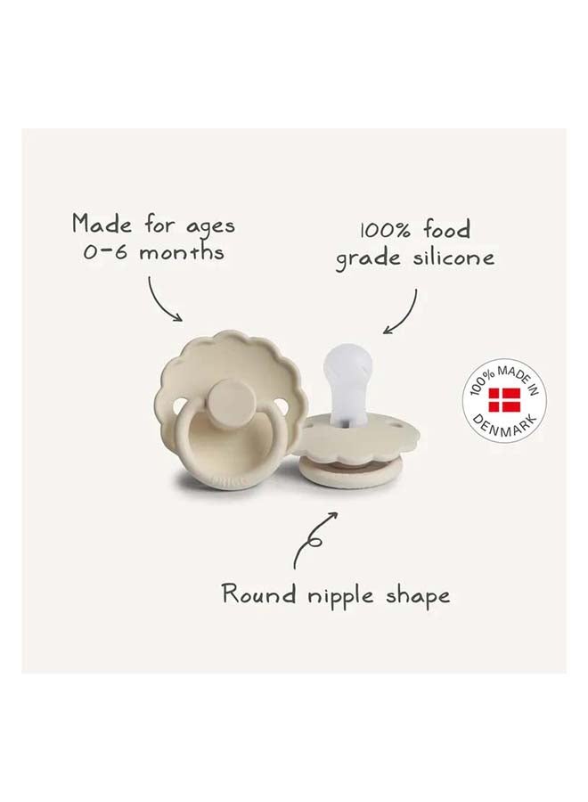 FRIGG Round Silicone Baby Pacifier 0-6M 4-Pack Rosy Romance - Size 1 - Image 4
