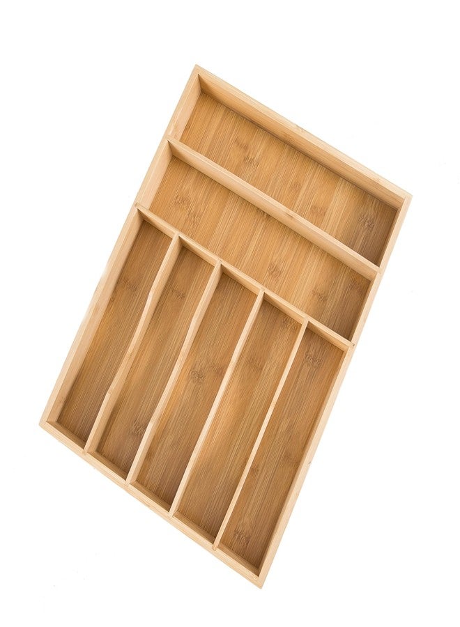 Lipper International Bamboo Wood Flatware Drawer Organizer Utensil Holder for Kitchen or Home Office Supplies, 7 Compartments, 16 1/4" Wide x 12 1/4" Deep x 2" High - Image 2