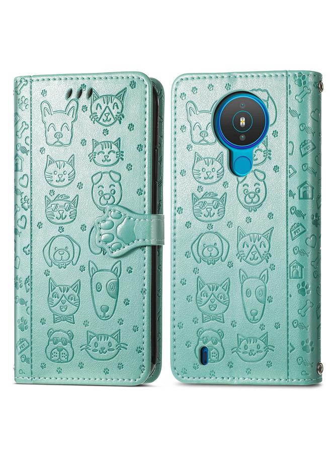S-TOP Case For Nokia 1.4 Cute Cat and Dog Embossed Horizontal Flip Leather Case with Holder & Card Slots & Wallet & Lanyard - Image 2