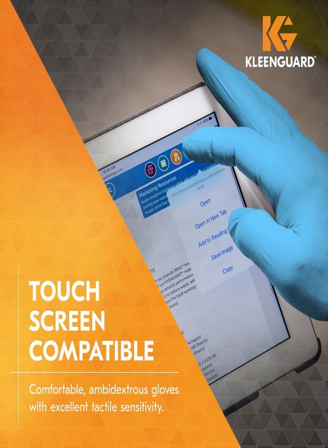 KleenGuard™ G10 Flex™ Blue Nitrile Gloves (54332), 3 Mil, Ambidextrous, Touchscreen Compatible, Small, 100 Gloves/Box - Image 4